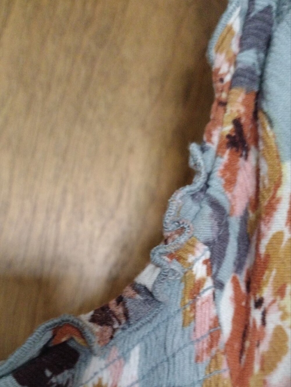 BeBop Light Blue Midi Dress with Rust Floral Print - Picture 3 of 4